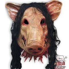 Khẩu Trang Đầu Heo Đen Latex - Mặt Nạ Halloween Kinh Dị Cho Trẻ Em - Phụ Kiện Cosplay Hấp Dẫn
