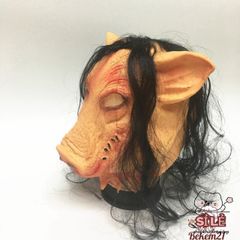 Khẩu Trang Đầu Heo Đen Latex - Mặt Nạ Halloween Kinh Dị Cho Trẻ Em - Phụ Kiện Cosplay Hấp Dẫn
