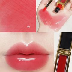 Son Bóng Tom Ford Gloss Luxe Lip 01 Disclosure - Màu Đỏ Hồng Đào Chính Hãng - Đẳng Cấp Sang Trọng và Quyến Rũ cho Mọi Dịp