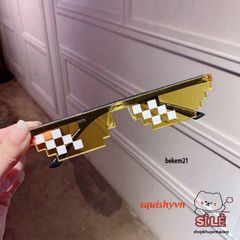 Kính Mắt Thug Life Cá Tính Dân Chơi Đen - Kính Mát Phong Cách Cool Ngầu Thời Trang Nữ, Bảo Vệ Mắt Chống Tia UV