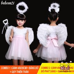 Cánh Thiên Thần Trắng - Phụ Kiện Hóa Trang Cho Bé, Đạo Cụ Chụp Ảnh Dễ Thương, Cotton Mềm Mại, Có Thiết Kế Đẹp Chi Tiết