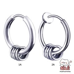 Khuyên Tai Tròn Titan Hình Học Đời Thực - Thời Trang Nam Nữ Bạc Cao Cấp, Dễ Đeo, Thép Không Gỉ