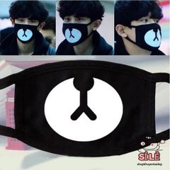 Khẩu Trang Dễ Thương Hình Gấu Hoạt Hình Cho Trẻ - Chất Liệu Cotton Mềm Mại, Quà Tặng Ý Nghĩa, Phong Cách Hàn Quốc