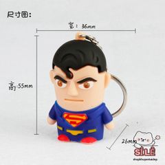 Móc Khóa LED Superman Phát Sáng - 3 Trong 1 Có Nhạc và Đèn Chiếu Thời Trang Độc Đáo Cho Fan Siêu Anh Hùng