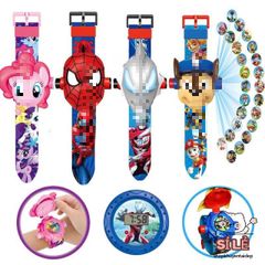 Đồng Hồ Chiếu Hình 3D Nhân Vật Hoạt Hình - Đồng Hồ Điện Tử Màu Sắc Dành Cho Bé Trai Gái, Quà Tặng Sáng Tạo Thú Vị