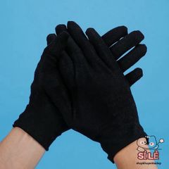 Bộ găng tay cotton trắng/đen - Lựa chọn tiện lợi 10-50 đôi, chất liệu thoáng mát, giá rẻ, dễ sử dụng cho mọi công việc hàng ngày.
