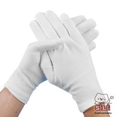 Bộ găng tay cotton trắng/đen - Lựa chọn tiện lợi 10-50 đôi, chất liệu thoáng mát, giá rẻ, dễ sử dụng cho mọi công việc hàng ngày.