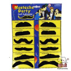 Bộ 12 Râu Giả Mày Đen Hài Hước cho Nam - Phụ Kiện Thời Trang Thú Vị cho Tiệc Halloween và Hóa Trang