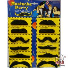 Bộ 12 Râu Giả Mày Đen Hài Hước cho Nam - Phụ Kiện Thời Trang Thú Vị cho Tiệc Halloween và Hóa Trang
