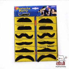 Bộ 12 Râu Giả Mày Đen Hài Hước cho Nam - Phụ Kiện Thời Trang Thú Vị cho Tiệc Halloween và Hóa Trang