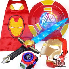 Bộ Trang Phục Siêu Anh Hùng Cho Bé - Ironman, Người Nhện, Hulk, Captain America, Mặt Nạ Phát Sáng, Gậy Ánh Sáng - Thời Trang Cosplay Trẻ Em