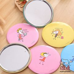 Gương Mini Cầm Tay Dễ Thương Phong Cách Hàn Quốc - Gương Trang Điểm Nhỏ Gọn 7cm - Tiện Lợi Cho Phụ Nữ