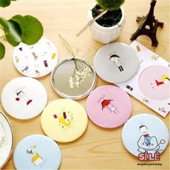 Gương Mini Cầm Tay Dễ Thương Phong Cách Hàn Quốc - Gương Trang Điểm Nhỏ Gọn 7cm - Tiện Lợi Cho Phụ Nữ