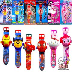 Đồng Hồ Điện Tử 3D Cho Trẻ Em - 50 Mẫu Hình Hoạt Hình Dễ Thương Elsa, Người Nhện, Công Chúa - Đồ Chơi Thông Minh Cao Cấp