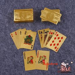Bộ Bài Tây Cao Cấp Mạ Vàng 24K - Sang Trọng, Chất Liệu Nhựa Polyester, Quà Tặng Độc Đáo Cho Bạn Bè và Đồng Nghiệp