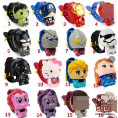 Đồng Hồ Chiếu Hình 3D Ngựa Pony - Đồng Hồ Điện Tử Vui Nhộn Cho Trẻ Em, Hình Nhân Vật Elsa, Người Nhện, Siêu Nhân