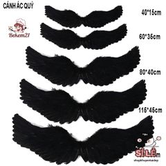 Cánh Thiên Thần Hóa Trang - Cánh Ác Quỷ Lông Vũ Đen Trắng Cho Tiệc Halloween, Biểu Diễn & Lễ Hội