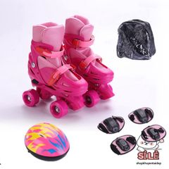 Giày trượt patin 4 bánh cho trẻ em từ 2-14 tuổi - Bộ bảo vệ và phụ kiện đầy đủ, an toàn và dễ dàng tập luyện