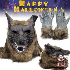 Găng Tay và Mặt Nạ Người Sói Cao Su - Trang Phục Halloween Hóa Trang Độc Đáo Cho Bữa Tiệc & Lễ Hội