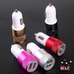 Bộ Sạc Ô Tô Hai Cổng USB Chất Lượng Cao Cho iPhone, Smartphone - Phụ Kiện Xe Hơi Tiện Ích