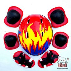 Bộ bảo hộ trượt patin - Mũ bảo hiểm và bảo vệ tay, chân, đầu gối an toàn, thời trang, chống chấn thương cho trẻ em và người lớn.