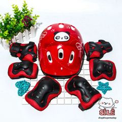 Bộ bảo hộ trượt patin - Mũ bảo hiểm và bảo vệ tay, chân, đầu gối an toàn, thời trang, chống chấn thương cho trẻ em và người lớn.