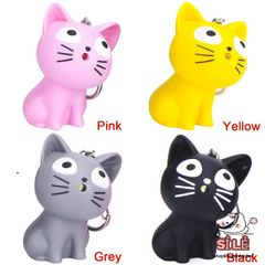 Móc Khóa Mèo Phát Sáng LED - Móc Khóa Đèn Pin Âm Thanh Ngộ Nghĩnh Cho Fan Yêu Mèo - Phụ Kiện Thời Trang Dễ Thương