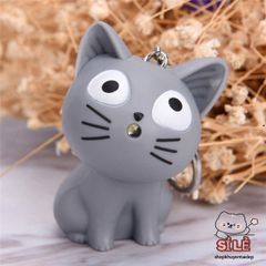 Móc Khóa Mèo Phát Sáng LED - Móc Khóa Đèn Pin Âm Thanh Ngộ Nghĩnh Cho Fan Yêu Mèo - Phụ Kiện Thời Trang Dễ Thương
