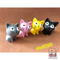 Móc Khóa Mèo Phát Sáng LED - Móc Khóa Đèn Pin Âm Thanh Ngộ Nghĩnh Cho Fan Yêu Mèo - Phụ Kiện Thời Trang Dễ Thương