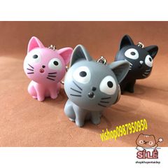 Móc Khóa Mèo Phát Sáng LED - Móc Khóa Đèn Pin Âm Thanh Ngộ Nghĩnh Cho Fan Yêu Mèo - Phụ Kiện Thời Trang Dễ Thương
