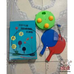 Bộ Bóng Bàn Tập Phản Xạ Thông Minh - Dụng Cụ Luyện Tập Cho Mọi Lứa Tuổi, Vợt 3 Lớp Gỗ, Khả Năng Chơi Không Cần Bàn