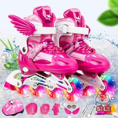 Giày Patin Phát Sáng Điều Chỉnh Kích Thước - Giày Trượt Cho Trẻ Em và Người Lớn, Đa Dạng Màu Sắc, Dễ Sử Dụng