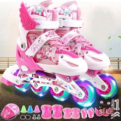 Giày Patin Phát Sáng Điều Chỉnh Kích Thước - Giày Trượt Cho Trẻ Em và Người Lớn, Đa Dạng Màu Sắc, Dễ Sử Dụng
