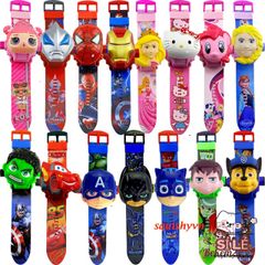 Đồng Hồ 3D Hình Gấu Dâu LOTSO Dễ Thương - Đồng Hồ Trẻ Em Hoạt Hình An Toàn Cho Bé, Quà Tặng Đáng Yêu