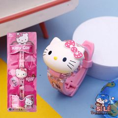 Đồng Hồ Kuromi Sanrio Dễ Thương Cho Trẻ Nhỏ - Đồng Hồ Hình Mèo Chất Liệu Nhựa, Phù Hợp Với Các Bé Yêu Thích Mèo