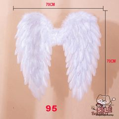 Bộ Cánh Thiên Thần Lông Vũ Trắng Cosplay - Phụ Kiện Tiệc Tùng Siêu Sang Trọng cho Trẻ Em và Người Lớn