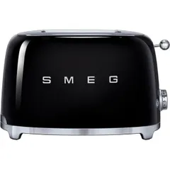 Máy Nướng Bánh Mì Smeg 50's Retro TSF01BLEU - Thiết Kế Cổ Điển, 2 Khe Nướng Siêu Rộng, 6 Mức Độ Nướng, Màu Đen Thanh Lịch