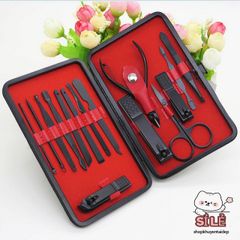 Bộ dụng cụ chăm sóc móng tay inox titanium sang trọng - 15 món tiện lợi, đi kèm hộp da cao cấp làm quà tặng lý tưởng