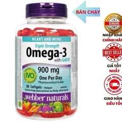( Nhập khẩu , có tem) Omega-3 + CoQ10 H/80v WEBBER NATURALS