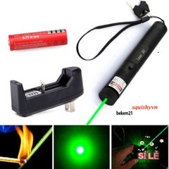 Bút Laser 303 - Đèn Laser Đa Năng Chống Nước 3 Chế Độ, Sạc 4800mAh, Ánh Sáng Xanh, Đỏ, Tím - Dụng Cụ Trình Chiếu và Du Lịch