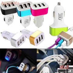 Bộ sạc ô tô 3 cổng USB 3.1A, 2.1A, 1.1A - Thiết bị sạc đa năng cho xe hơi, tiện ích di động cao cấp