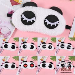 Khăn Che Mắt Ngủ Vải Nhung Gấu Trúc Dễ Thương - Bịt Mắt Ngủ Hoạt Hình Dành Cho Bé, Chất Liệu Mềm Mại, Thoải Mái Khi Ngủ