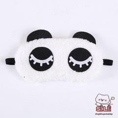 Khăn Che Mắt Ngủ Vải Nhung Gấu Trúc Dễ Thương - Bịt Mắt Ngủ Hoạt Hình Dành Cho Bé, Chất Liệu Mềm Mại, Thoải Mái Khi Ngủ