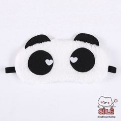 Khăn Che Mắt Ngủ Vải Nhung Gấu Trúc Dễ Thương - Bịt Mắt Ngủ Hoạt Hình Dành Cho Bé, Chất Liệu Mềm Mại, Thoải Mái Khi Ngủ