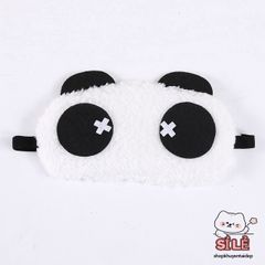 Khăn Che Mắt Ngủ Vải Nhung Gấu Trúc Dễ Thương - Bịt Mắt Ngủ Hoạt Hình Dành Cho Bé, Chất Liệu Mềm Mại, Thoải Mái Khi Ngủ