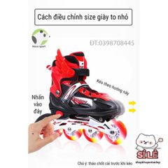Giày trượt patin phát sáng điều chỉnh kích thước cho trẻ em và người lớn - Mẫu mới 2020 - Giày trượt chất lượng cao, nhiều màu sắc lựa chọn