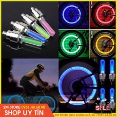 Bộ 2 Đèn LED Phát Sáng Gắn Van Bánh Xe Đạp, Xe Máy, Ô Tô - Đèn Nhiều Màu Sắc Công Nghệ Cảm Ứng Rung