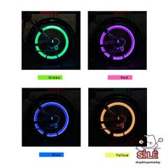 Bộ 2 Đèn LED Phát Sáng Gắn Van Bánh Xe Đạp, Xe Máy, Ô Tô - Đèn Nhiều Màu Sắc Công Nghệ Cảm Ứng Rung
