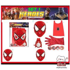 Bộ trang phục hóa trang Người Nhện Spiderman cho trẻ em - Áo choàng 3D và mặt nạ vải, chất liệu thun thoáng mát, lý tưởng cho Halloween và quà sinh nhật.