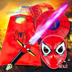 Set Hóa Trang Người Nhện Cho Bé Trai - Bộ Áo Choàng Siêu Anh Hùng Kèm Mặt Nạ Thích Hợp Cho Halloween và Sinh Nhật